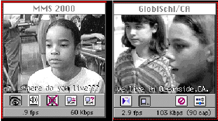 CU-SeeMe Screen Captures from a Video Conference